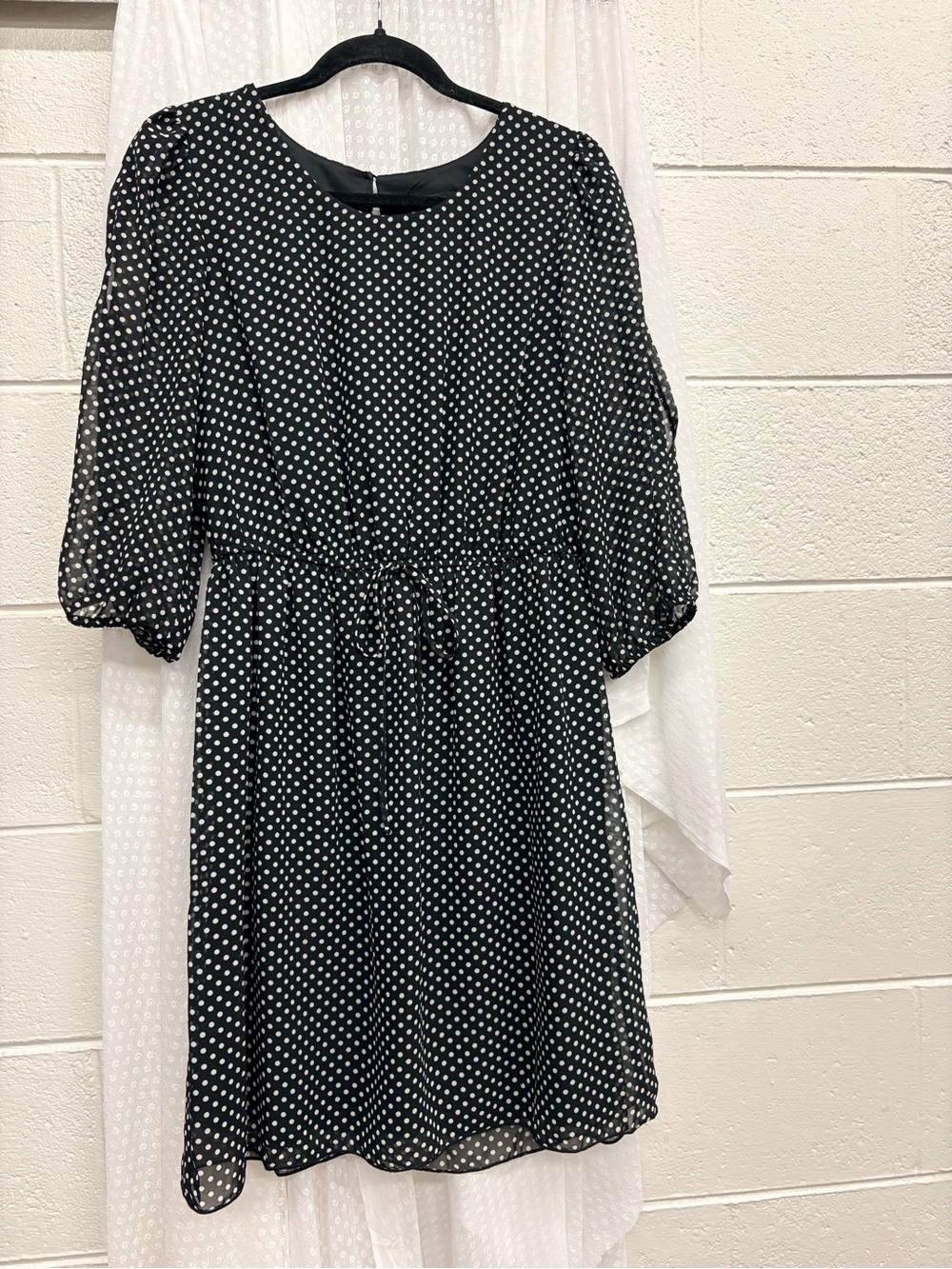 Enfocus Studio Black and White Polka Dot Midi Dress